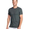 imageJockey Mens Undershirt Slim Fit Cotton Stretch Crew Neck Undershirt  2 PackCinder Heather