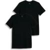 imageJockey Mens Undershirt Slim Fit Cotton Stretch Crew Neck Undershirt  2 PackBlack