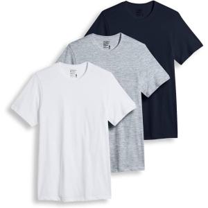 imageJockey Mens Undershirt Classic Crew Neck Undershirt  3 PackWhiteGrey HeatherJust Past Midnight