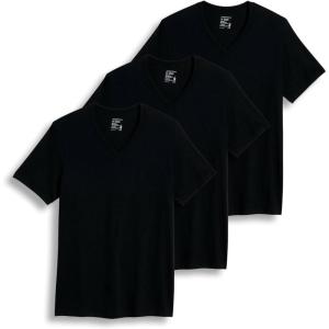 imageJockey Mens Undershirt Classic VNeck Undershirt  3 PackBlack