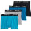 imageJockey Boys Underwear Cotton Blend Boxer Brief  4 PackBlackIsland BlueGrey CloudTeal