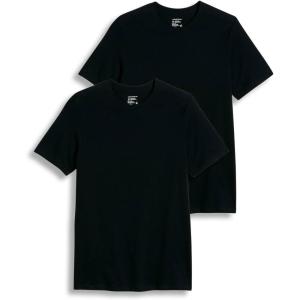 imageJockey Mens Undershirt Big Man Classic Crew Neck Undershirt  2 PackBlack