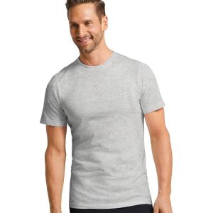imageJockey Mens Undershirt Big Man Classic Crew Neck Undershirt  2 PackGrey Heather