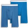 imageJockey Mens Pouch 10quot Midway Brief  2 PackOcean BlueJust Blue