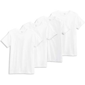 imageJockey Boys Undershirt 100 Cotton Crew Neck TShirt  4 PackWhite