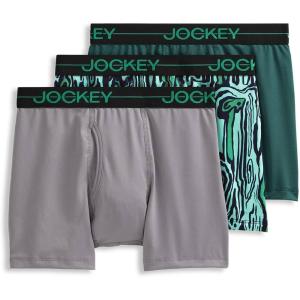 imageJockey Boys Underwear Microfiber Stretch Boxer Brief  3 PackBoulderNature CamoCactus Pine