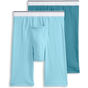 imageJockey Mens Pouch 10quot Midway Brief  2 PackCaspian SeaTeal Slate