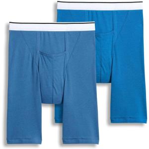 imageJockey Mens Pouch 10quot Midway Brief  2 PackOcean BlueJust Blue