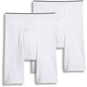 imageJockey Mens Pouch 10quot Midway Brief  2 PackWhite