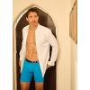 imageJockey Mens Underwear Big Man ActiveStretch Long Leg Boxer Brief  2 PackCool White and Blue StripeTurquoise Gem