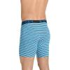 imageJockey Mens Underwear Big Man ActiveStretch Long Leg Boxer Brief  2 PackCool White and Blue StripeTurquoise Gem