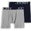 imageJockey Mens Underwear Big Man ActiveStretch Long Leg Boxer Brief  2 PackTrue NavyGrey Heather