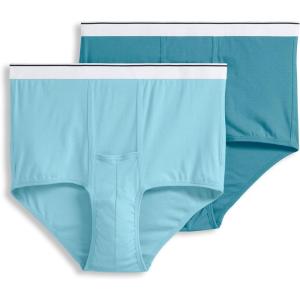 imageJockey Mens Big Man Pouch Brief  2 PackCaspian SeaTeal Slate