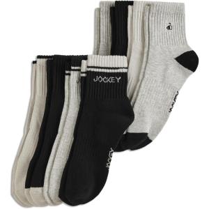imageJockey Mens Mens Everyday Cotton Blend Quarter Sock  8 PackGrey TonesBlack