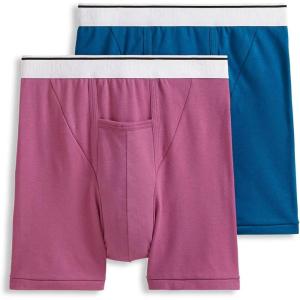imageJockey Mens Pouch 5quot Boxer Brief  2 PackWild OrchidAzurite Sea