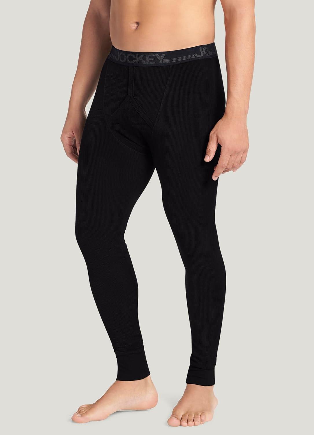 imageJockey Mens Baselayer Waffle PantBlack
