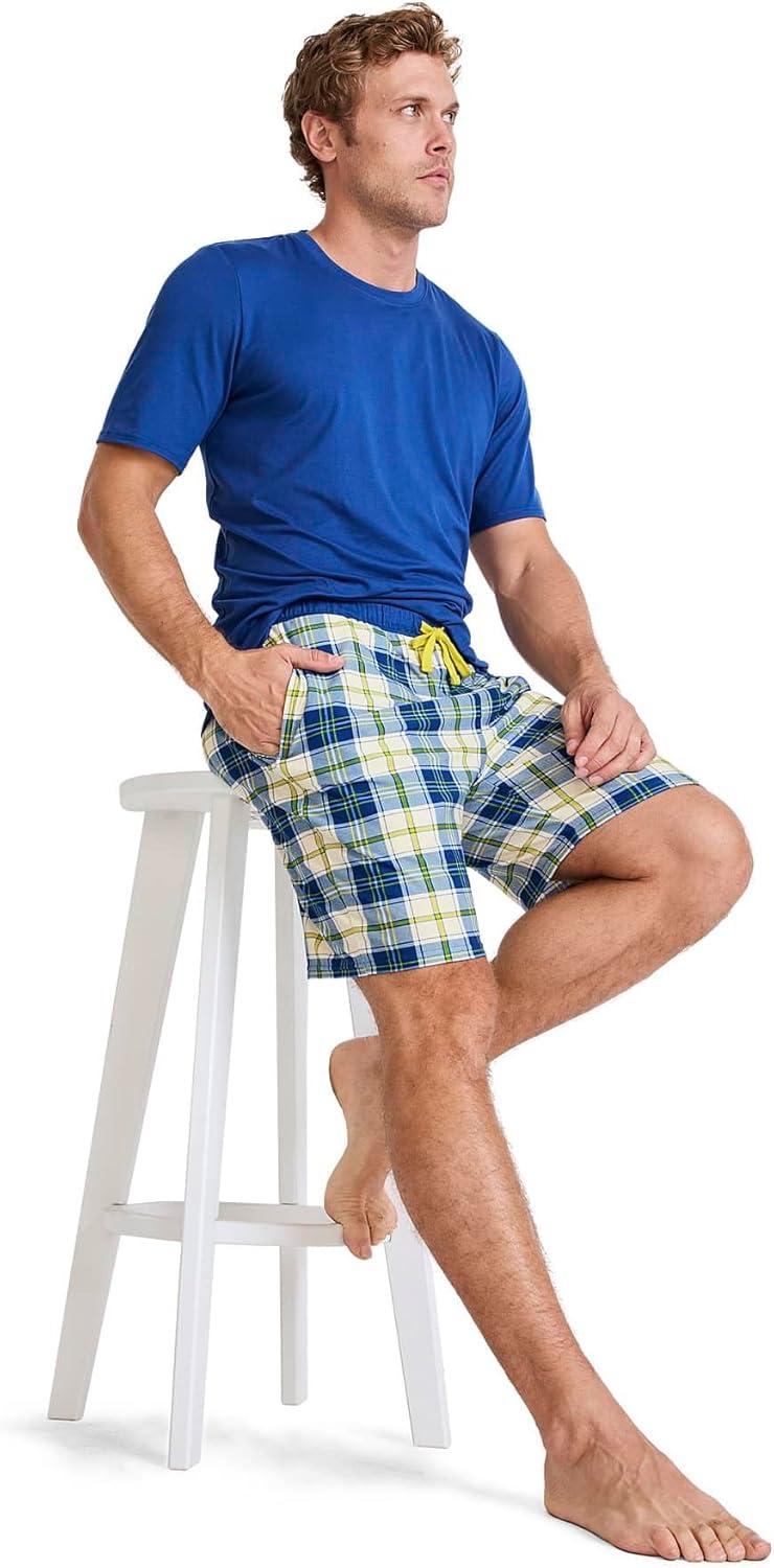 imageJockey Mens Sleepwear Ultra Soft Cooling Sleep ShortRough Marina Plaid