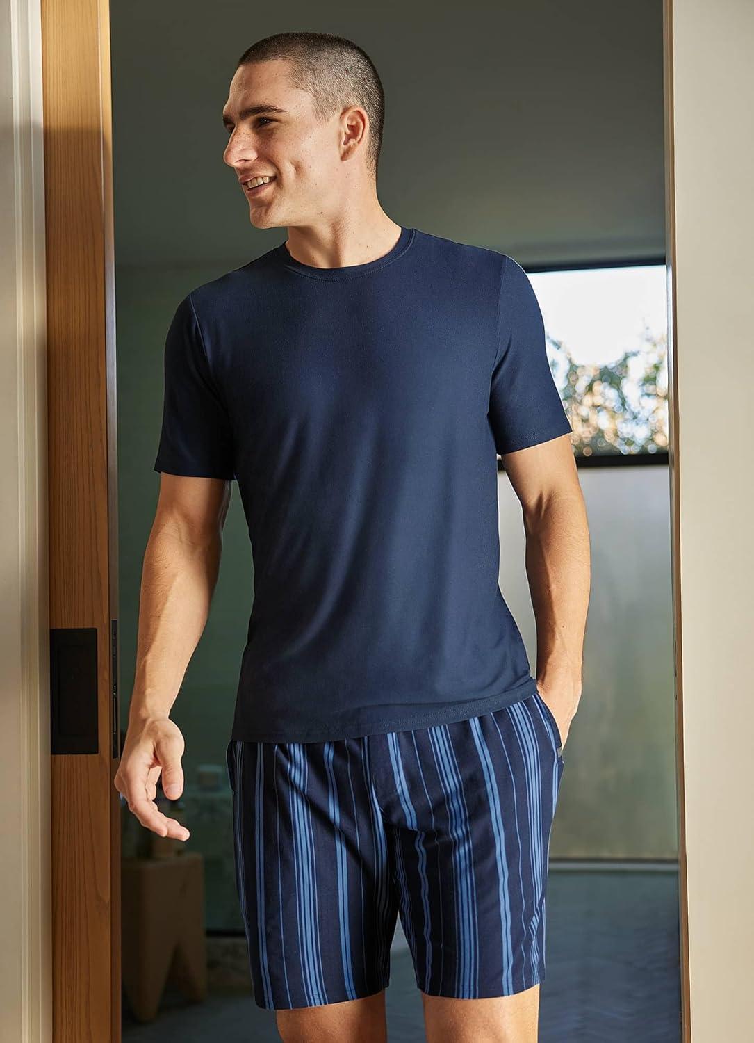 imageJockey Mens Sleepwear Ultra Soft Cooling Sleep ShortSmith Stripe