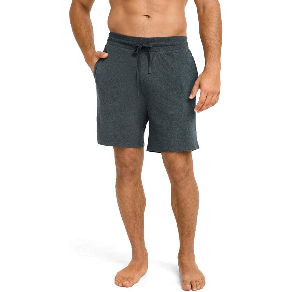imageJockey Mens Cotton Stretch Sleep ShortMidnight Grey Heather