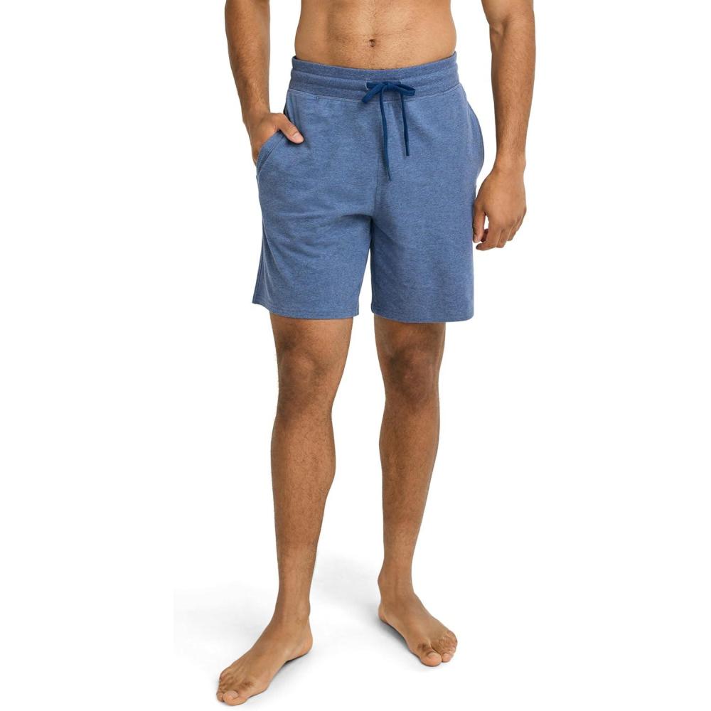 imageJockey Mens Cotton Stretch Sleep ShortTrue Blue Marina Heather