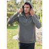 imageJockey Mens Activewear EVERACTIVE Mixed Media 12 Zip HoodieGrey Heather