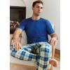 imageJockey Mens Sleepwear Ultra Soft Cooling Sleep JoggerRough Marina Plaid