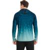 imageJockey Outdoors Mens Long Sleeve Hooded Sun ShirtEngineered Lake Print Blue