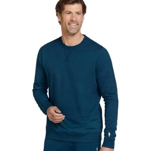 imageJockey Mens Loungewear Cotton Blend Fleece Crew SweatshirtBlue Monday