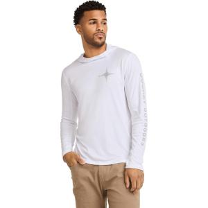 imageJockey Outdoors Mens Long Sleeve Hooded Sun ShirtDiamond White