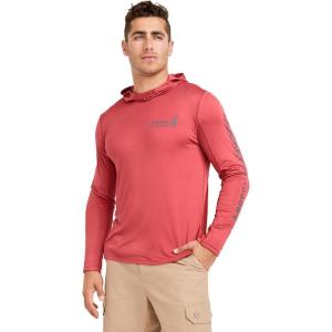 imageJockey Outdoors Mens Long Sleeve Hooded Sun ShirtPink Begonia