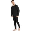 imageJockey Mens Baselayer Grid Fleece Thermal Long Sleeve CrewBlack