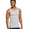 imageJockey Mens Undershirt 100 Cotton AShirt Tank  4 PackBlackLantern GreyGrey HeatherWhite