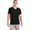 imageJockey Mens Undershirt Big ampamp Tall Classic VNeck Undershirt  6 PackBlack