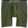 imageJockey Mens Underwear Infinite Cool Microfiber Stretch 8quot Long Leg Boxer Brief  3 PackMilitary GreenBattleship GreyBlack