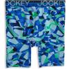 imageJockey Mens Underwear Infinite Cool Microfiber Stretch 8quot Long Leg Boxer Brief  3 PackOpaque Geo BluesBluest BlueTrue Navy