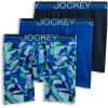 imageJockey Mens Infinite Cool Microfiber Stretch 6quot Boxer Brief  3 PackOpaque Geo BluesBluest BlueTrue Navy