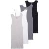 imageJockey Mens Undershirt 100 Cotton AShirt Tank  4 PackBlackLantern GreyGrey HeatherWhite