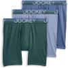 imageJockey Mens Underwear Infinite Cool Microfiber Stretch 8quot Long Leg Boxer Brief  3 PackCactus PineShowerFresh Coast