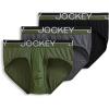 imageJockey Mens Underwear Infinite Cool Microfiber Stretch Brief  3 PackMilitary GreenBattleship GreyBlack