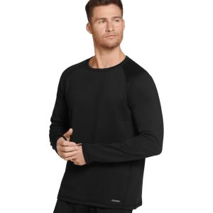 imageJockey Mens Baselayer Grid Fleece Thermal Long Sleeve CrewBlack
