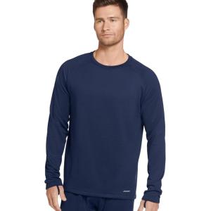 imageJockey Mens Baselayer Grid Fleece Thermal Long Sleeve CrewJust Past Midnight