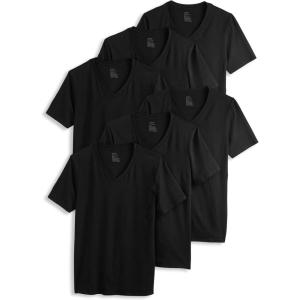 imageJockey Mens Cotton Stretch VNeck Undershirt  6 PackBlack