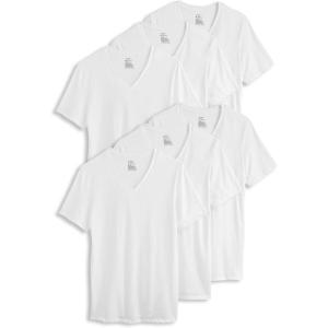 imageJockey Mens Cotton Stretch VNeck Undershirt  6 PackDiamond White
