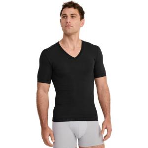 imageJockey Mens FormFit Cotton Stretch VNeck UndershirtBlack