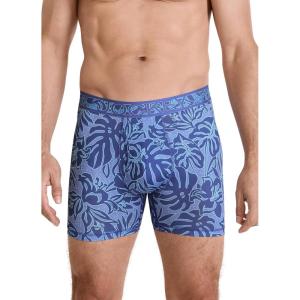 imageJockey Mens Underwear Active Microfiber 5quot Boxer BriefBold Blue Palm Line