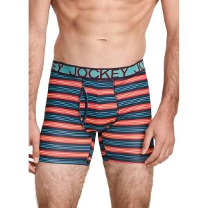 imageJockey Mens Underwear Active Microfiber 5quot Boxer BriefBryson Stripe