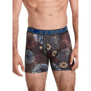imageJockey Mens Underwear Active Microfiber 5quot Boxer BriefFireworks