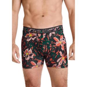 imageJockey Mens Underwear Active Microfiber 5quot Boxer BriefFlora Fervor