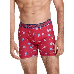 imageJockey Mens Underwear Active Microfiber 5quot Boxer BriefRed Pickleball