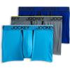imageJockey Mens Chafe Proof Pouch Microfiber 3quot Trunk  3 PackBright AquaIron GreyBlue Jay